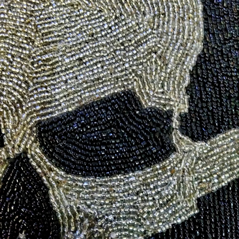 Z GALLERIE Skull Beaded Pillow.